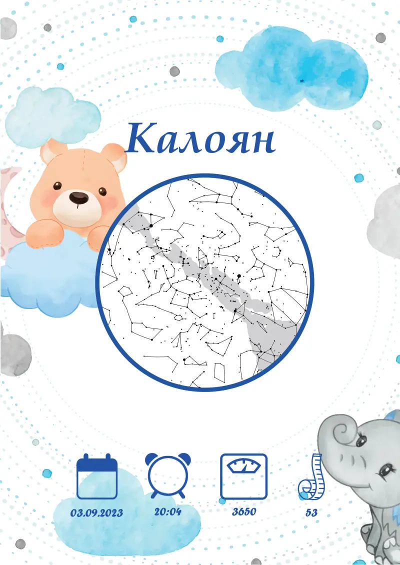 Мече и сини облаци