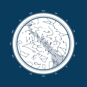 Звездна карта - "Синя с бял компас"